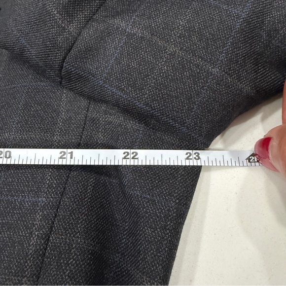 Pronto Uomo Men 46" Chest  Dark Gray Blue Plaid‎ Wool Sport Coat Jacket Blazer - Picture 8 of 14